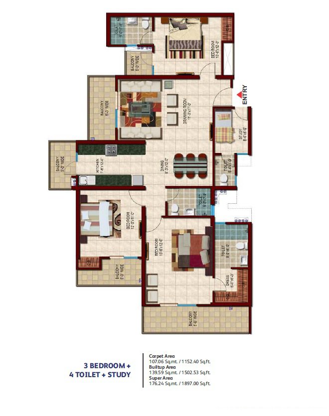 Nirala Estate Phase 5 Floor Plan 1897 sqft